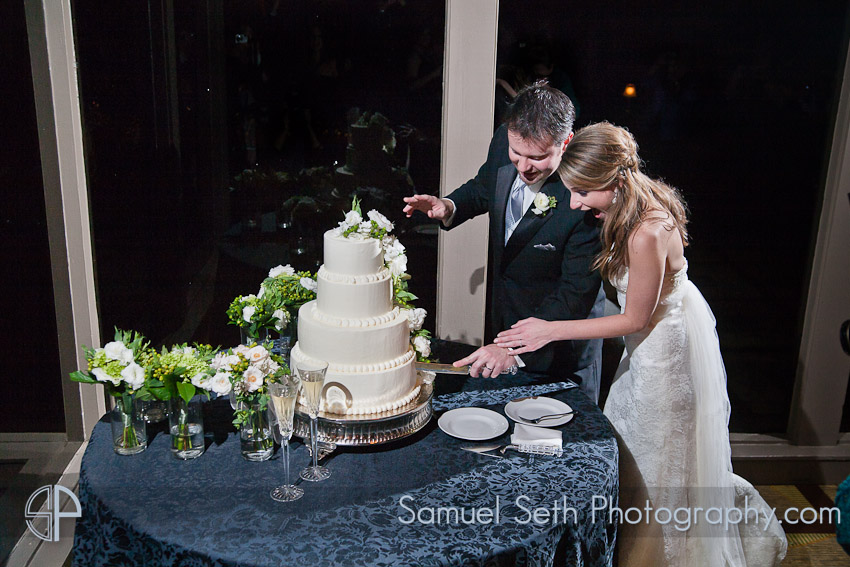 The Woodlands Resort Wedding Cake Cut Photo