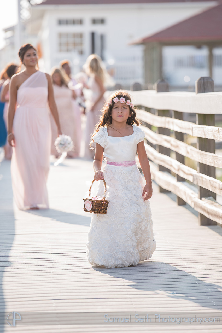 Flower Girl on Boardwalk Beach Wedding
