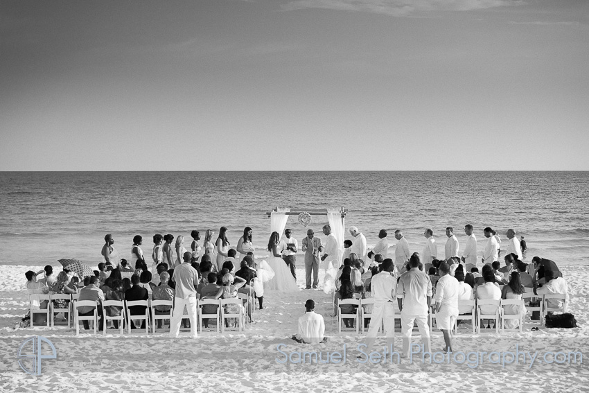 Black and White beach wedding photography 
