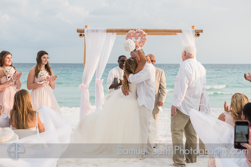 First Kiss Destination beach wedding